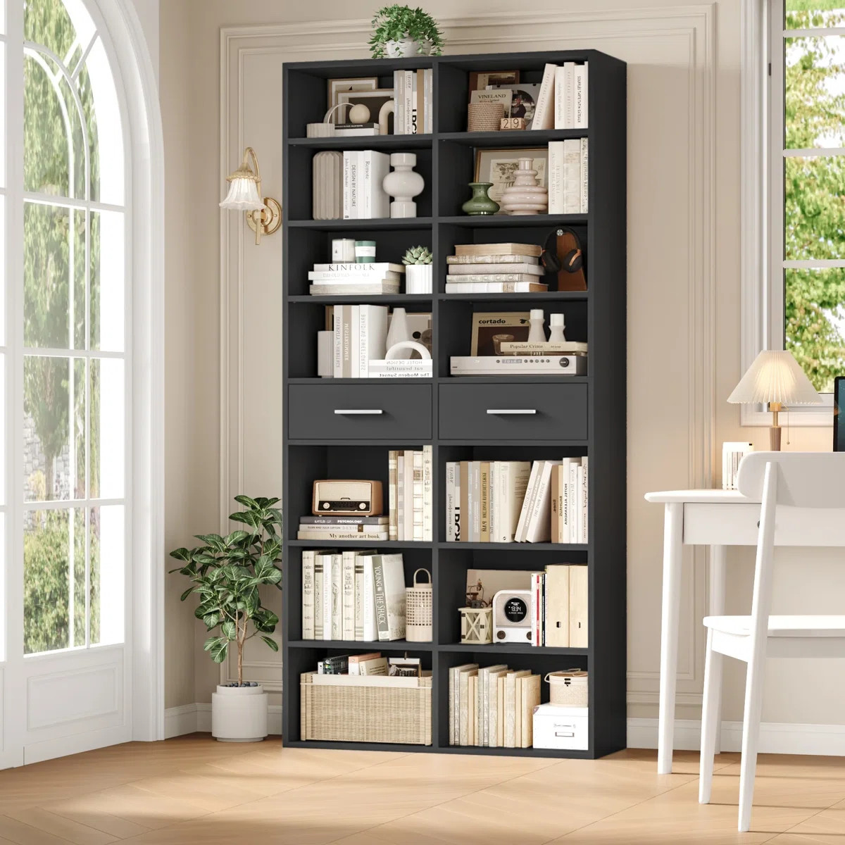 73"H 8-Tier Standard Bookcase With Adjustable Shelves, Wood Freestanding Bookshelves With 14 Open... | Wayfair North America