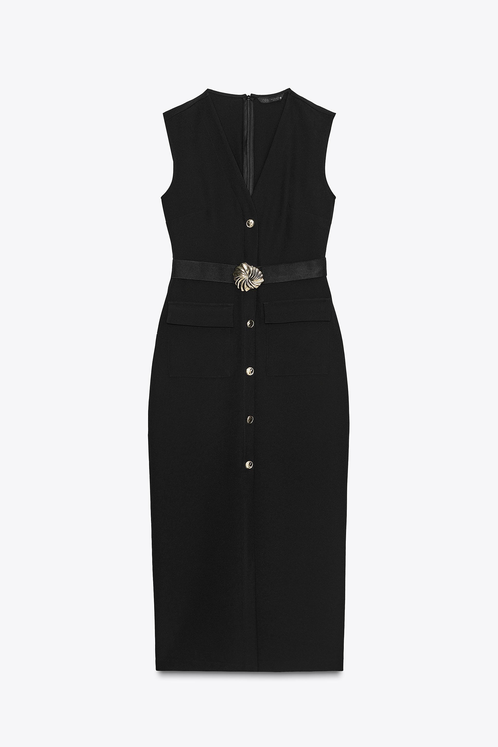 BELTED CREPE MIDI DRESS | Zara UK