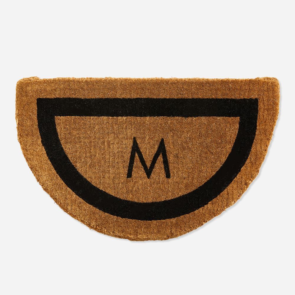 Coco Coir Monogram Semi Circle Doormat | West Elm (US)