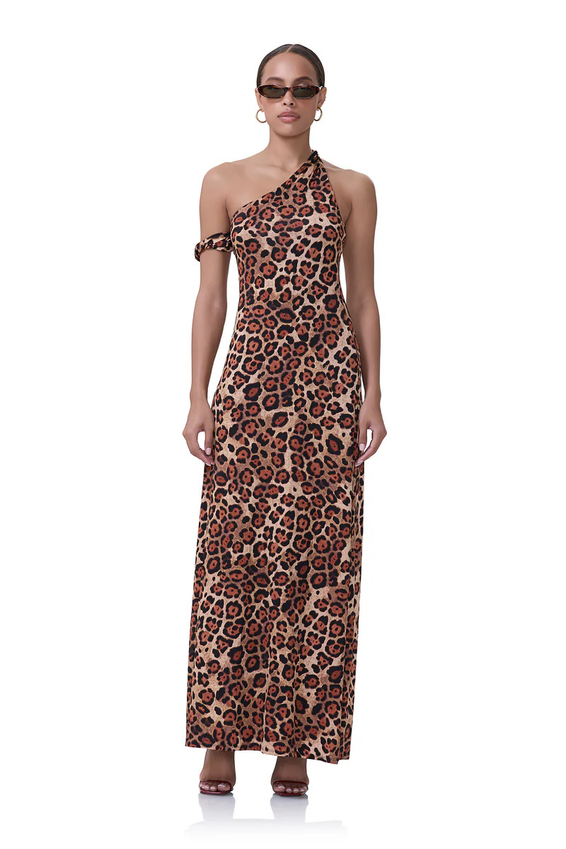 Paulette Dress - Cocoa Leopard | ShopAFRM