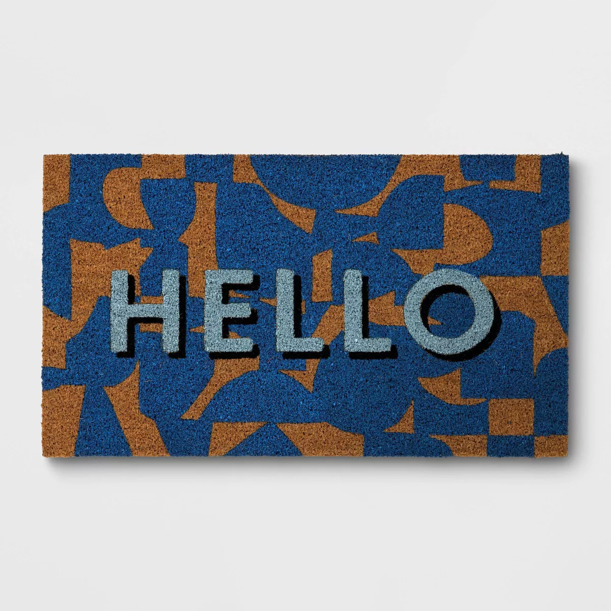 1'4"x2'4" Hello Geo Rectangular Outdoor Doormat Blue - Room Essentials™ | Target