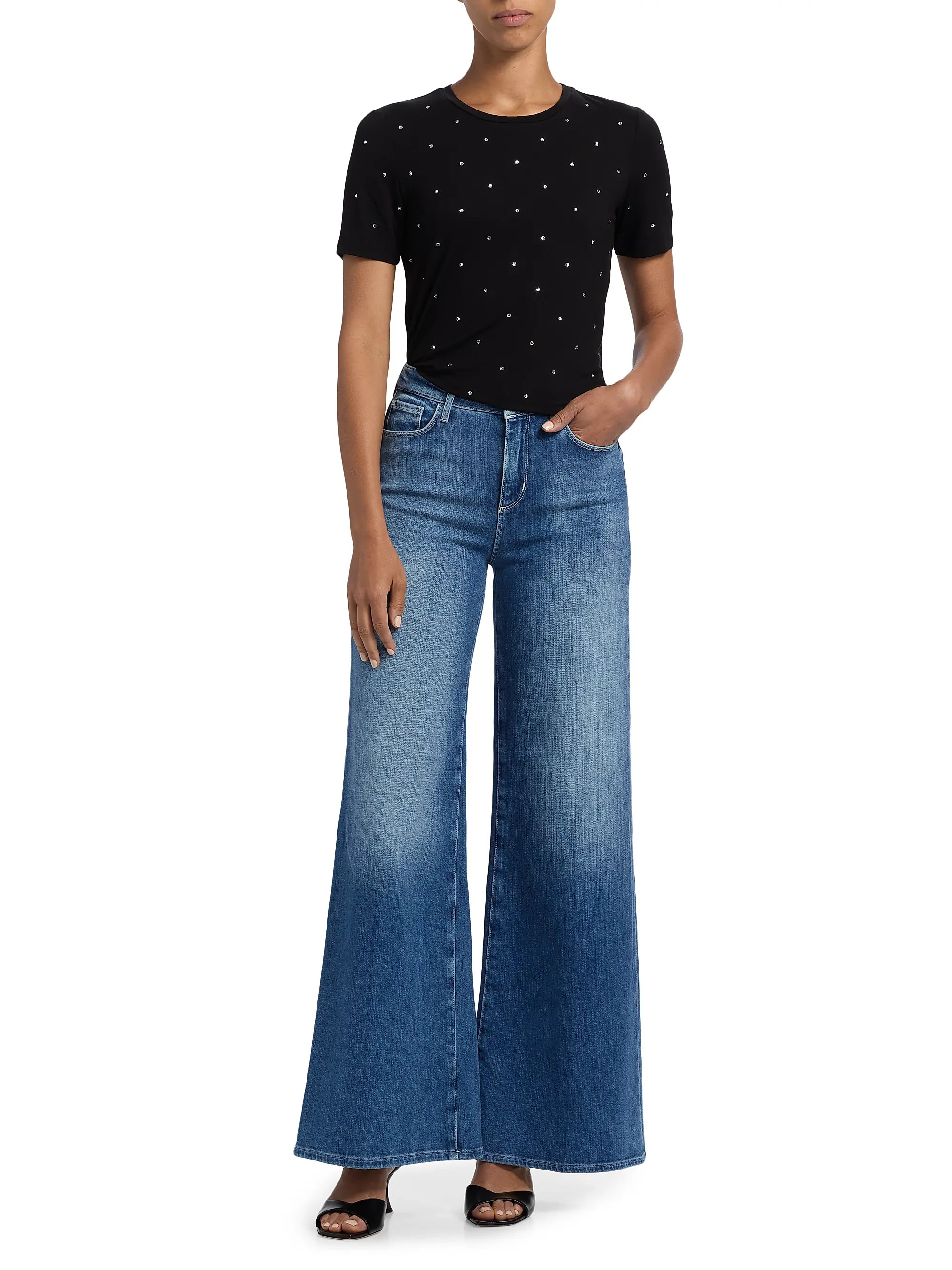 L'AGENCE Quincy High-Rise Wide-Leg Jeans | Saks Fifth Avenue | Saks Fifth Avenue