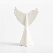 Wiluna White Ceramic Decorative Whale Tale + Reviews | Crate & Barrel | Crate & Barrel