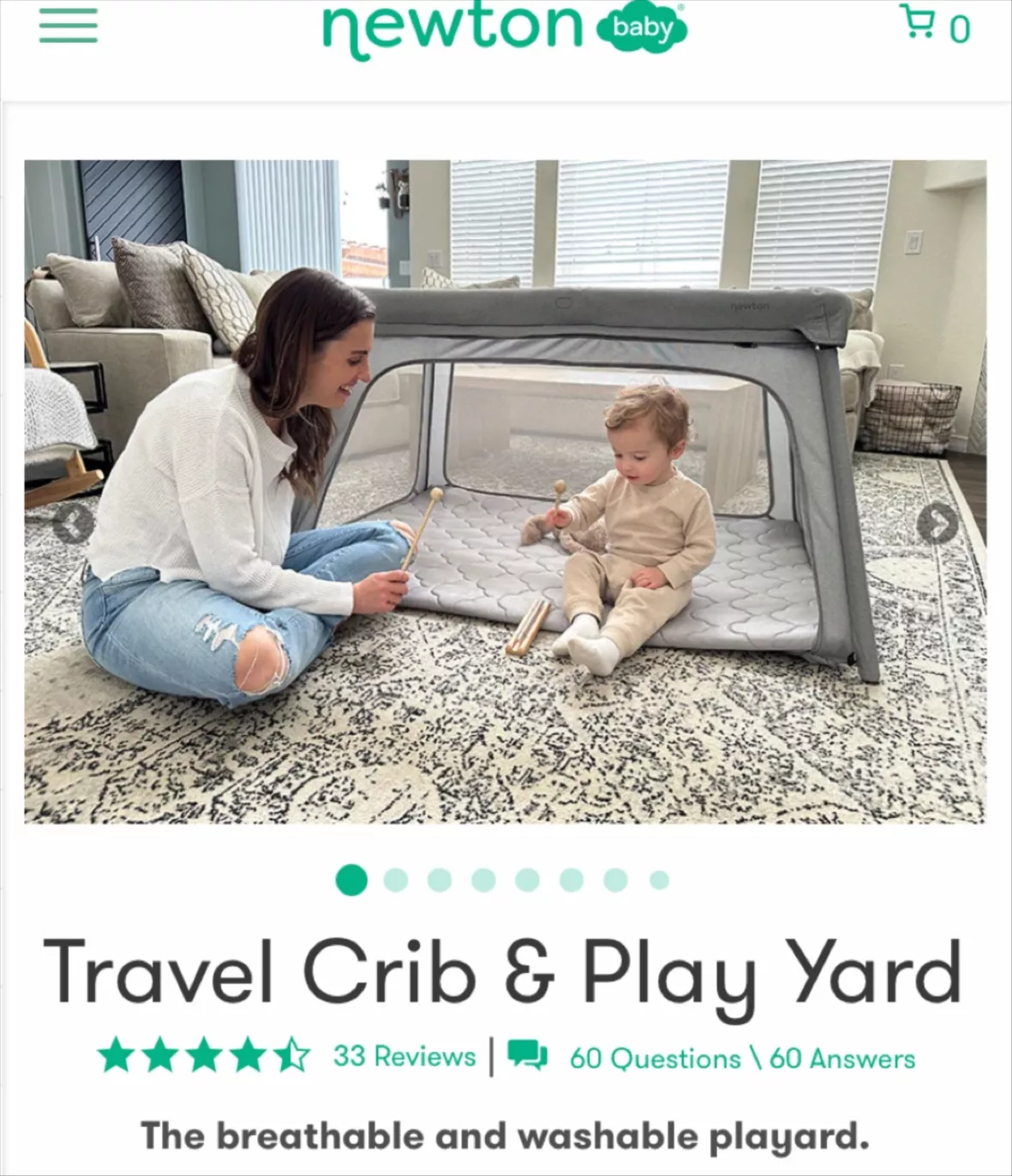 Travel Crib & Play Yard - Breathable & Washable