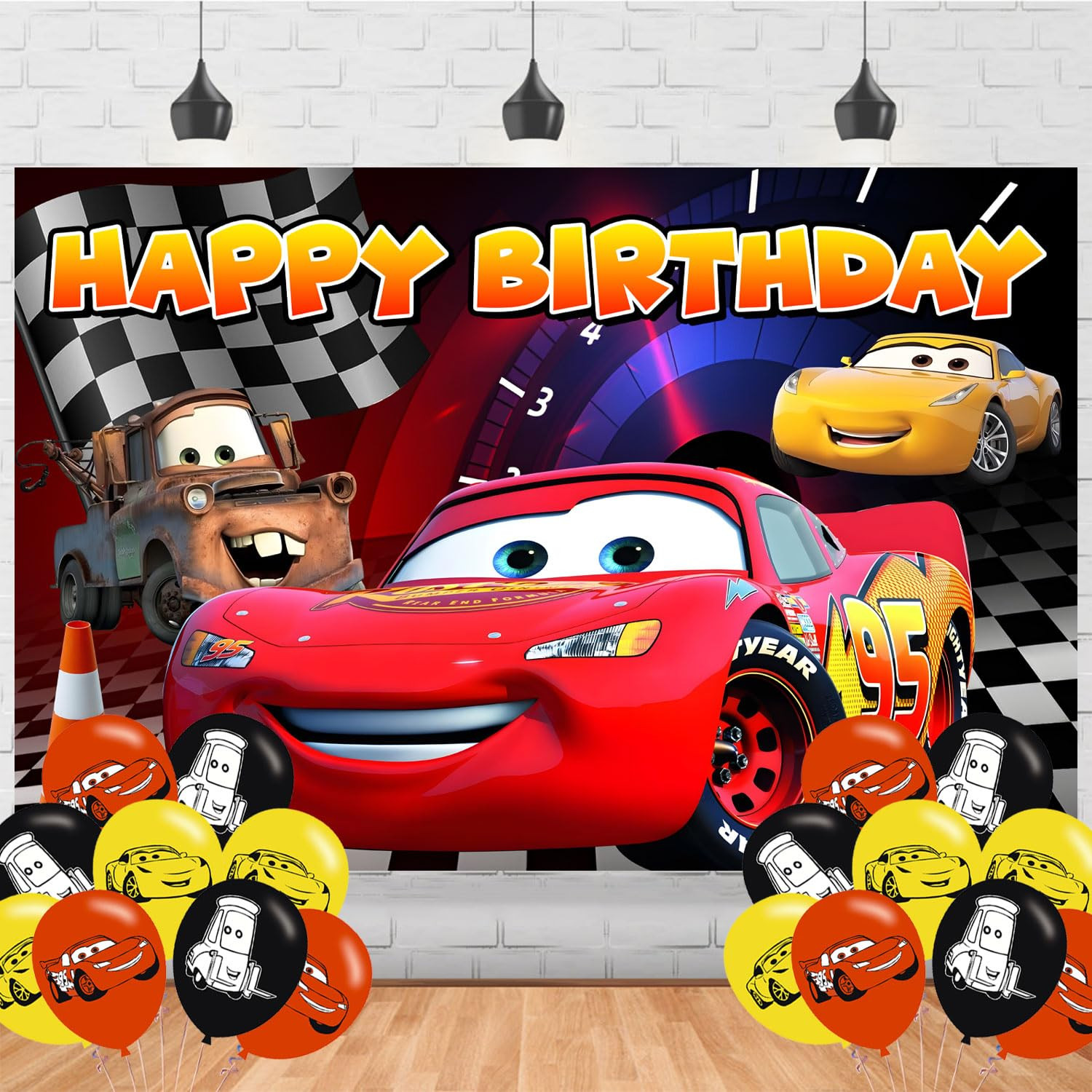 Cartoon Car Birthday Decorations,Anime Backdrops for Party Decorations Supplies,Cartoon Car Happy... | Amazon (US)