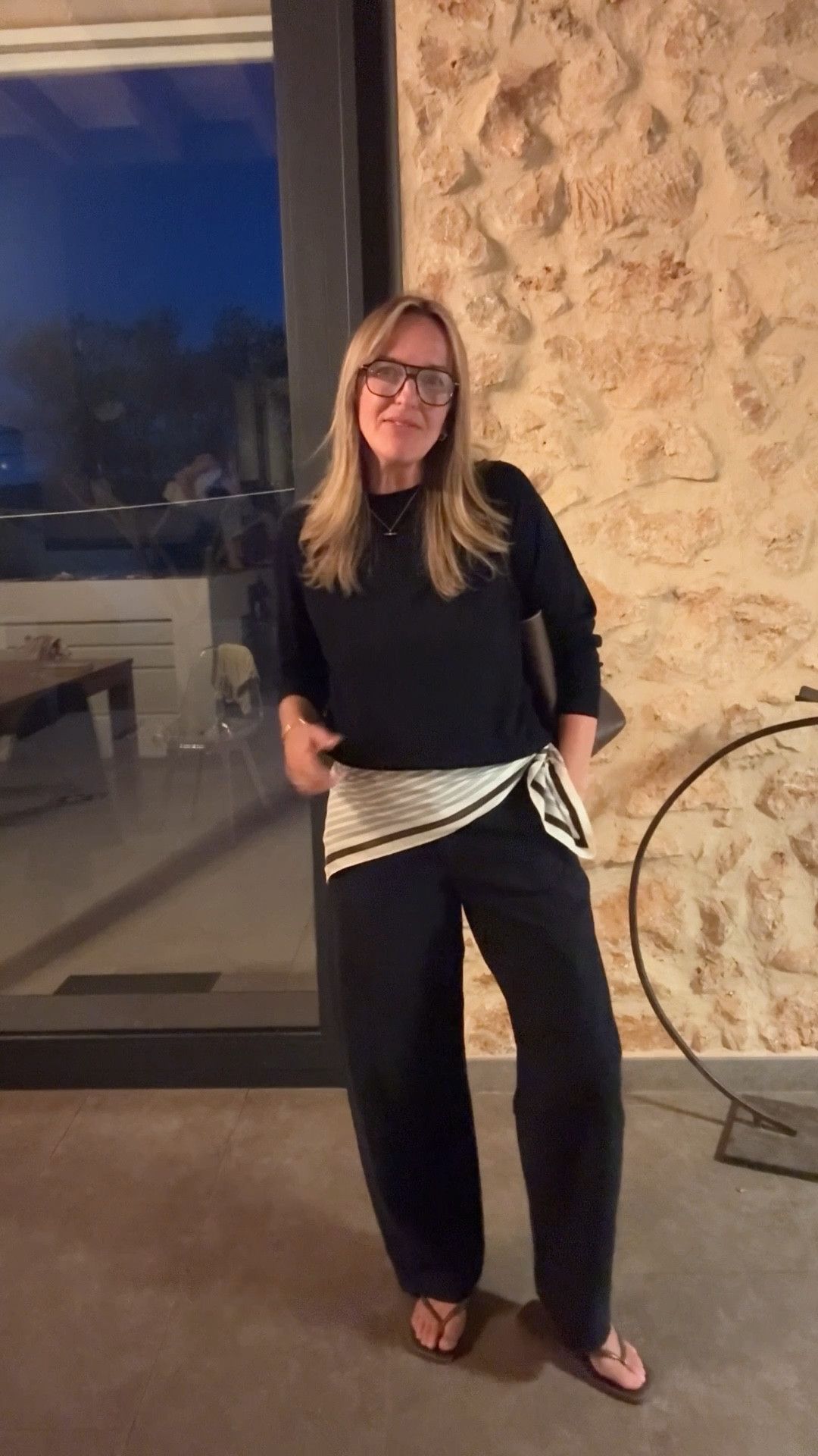 Evening outfit 
Holiday wardrobe 
Barrel trousers and knitwear 
Sizes … 
Knit , XL for drape 
Trousers - large 
Vest - large 


#LTKtravel #LTKuk #LTKspring