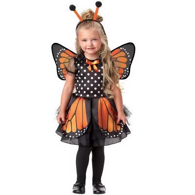 HalloweenCostumes.com Medium Girl Girls Butterfly Toddler Costume, Black/White/Orange | Target