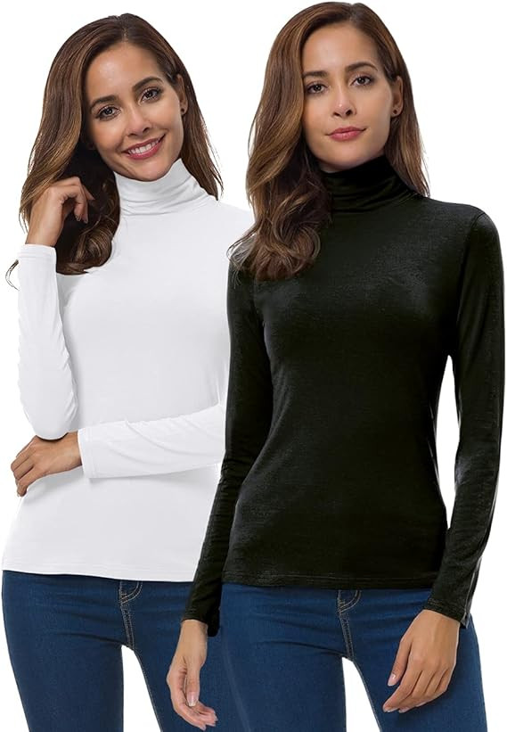 VOBCTY Womens Long Sleeve Turtleneck Lightweight Slim Active Shirts | Amazon (US)