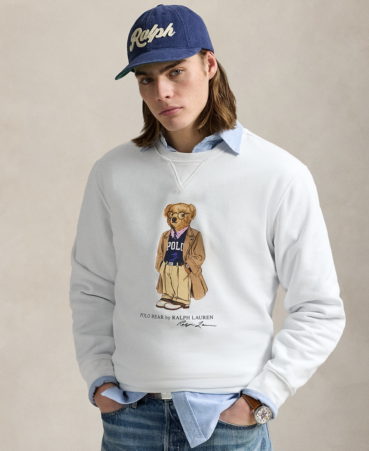 Polo Ralph Lauren Men's Polo Bear Fleece Sweatshirt - White Heritage Bear | Macy's