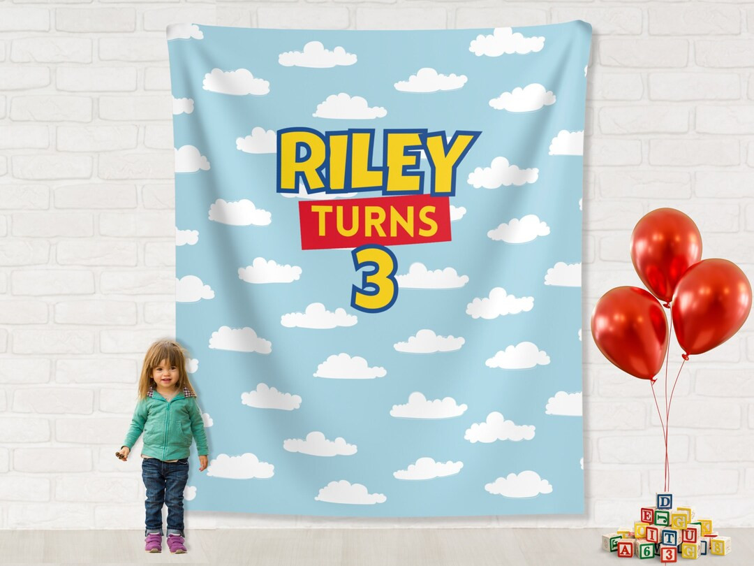 Custom Birthday Story Backdrop Boy Birthday Party Theme Blue Cloud Banner Classic Bright, Muted C... | Etsy (US)