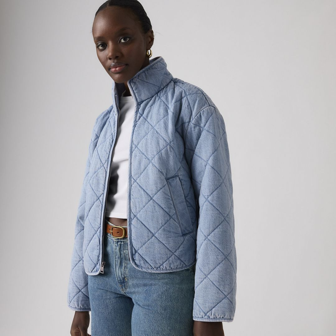 Levi's Stand Collar Diamond Quilted Jacket - Women's L | Levi's US