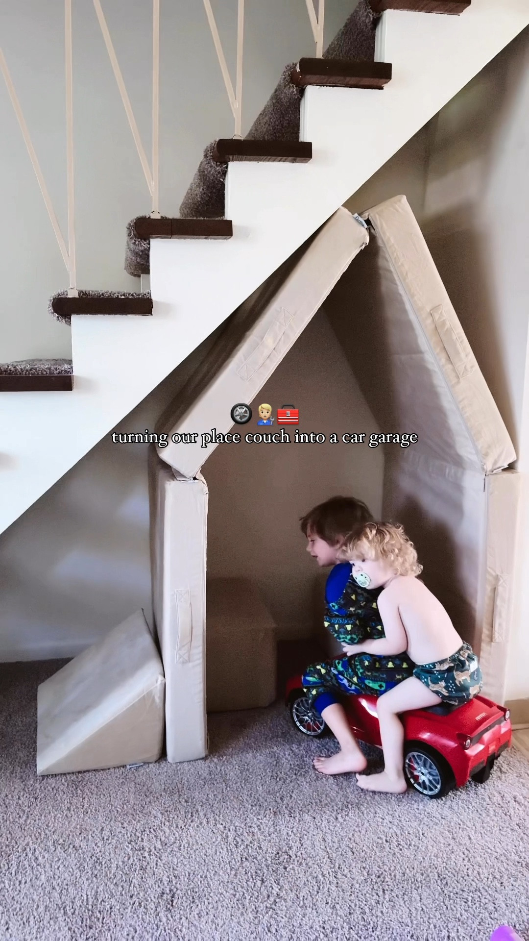 new cover for our play couch = new build ✨🛋️

from puppet show theatre/tent to a house/car garage—which has easily become their new fav build 🧰🧑🏼‍🔧

💬 what’s your fav builds? share them in the comments!

if you’ve been eyeing a play couch I can’t recommend figgy enough! we’ve had ours for almost 2 years now, and the boys love it so much. 

use my code OXMXL at checkout to save $ 🔖

#playcouch #playroom #kidstoys #montessoritoddler #kidsroom 

#LTKHome #LTKVideo #LTKKids