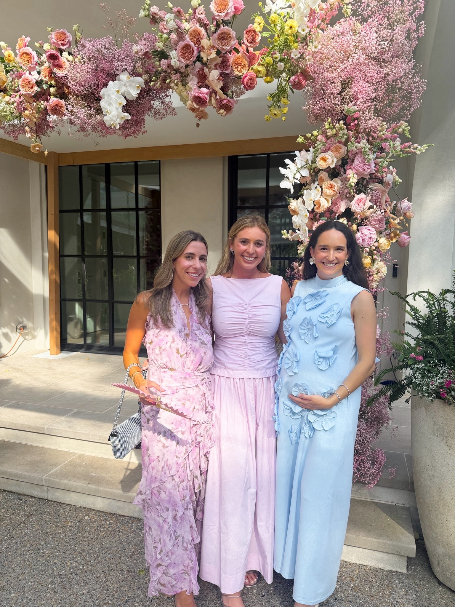 So many compliments on this dress! 34 weeks pregnant and sized up one to a M. Blue is no longer available but loving the apricot and raspberry

#LTKWedding #LTKBump