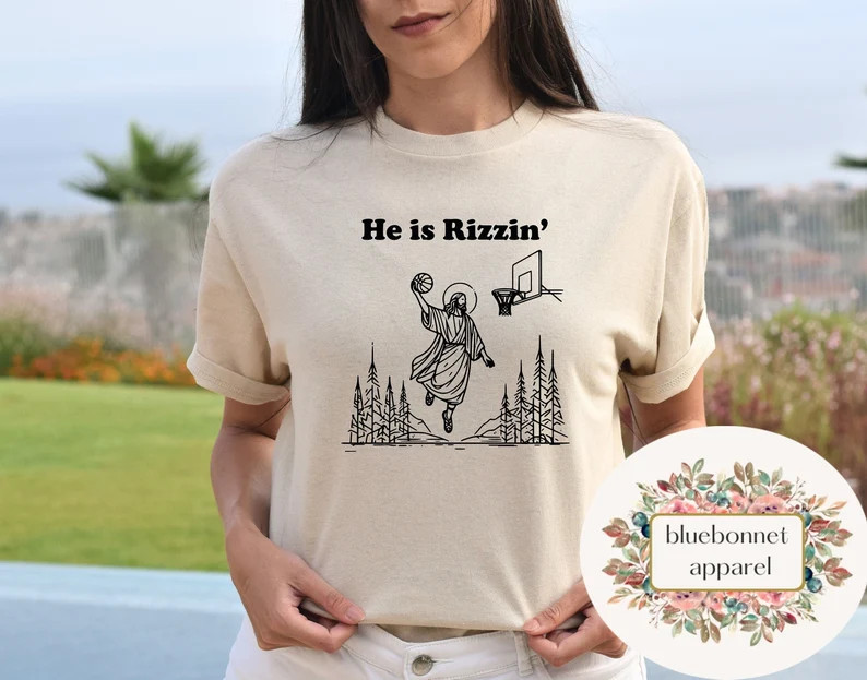 He Is Rizzin' Shirt, Funny Jesus Shirt, Humor Easter Shirt, Christian Easter Shirt, Easter Gift, ... | Etsy (US)