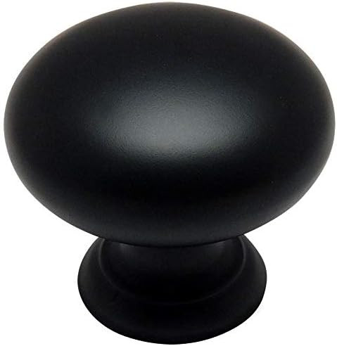 10 Pack - Cosmas 4950FB Flat Black Cabinet Hardware Round Mushroom Knob - 1-1/4" Diameter | Amazon (US)