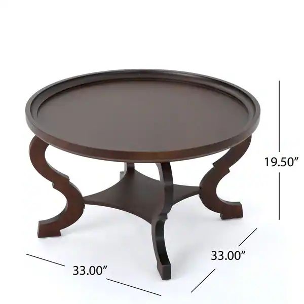 Althea Round Wood Coffee Table by Christopher Knight Home - Walnut | Bed Bath & Beyond