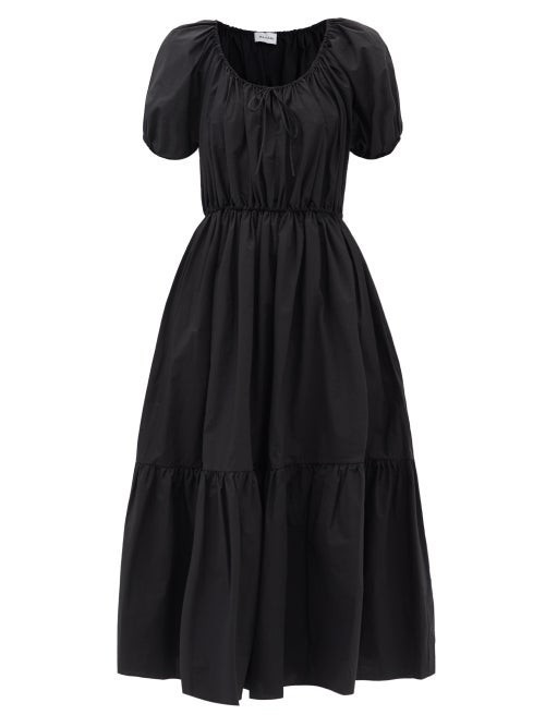 Matteau - The Drawcord Organic-cotton Maxi Dress - Womens - Black | Matches (US)