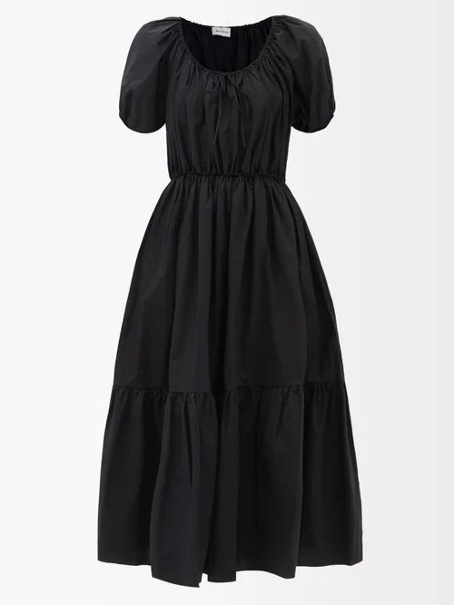 Matteau - The Drawcord Organic-cotton Maxi Dress - Womens - Black | Matches (US)
