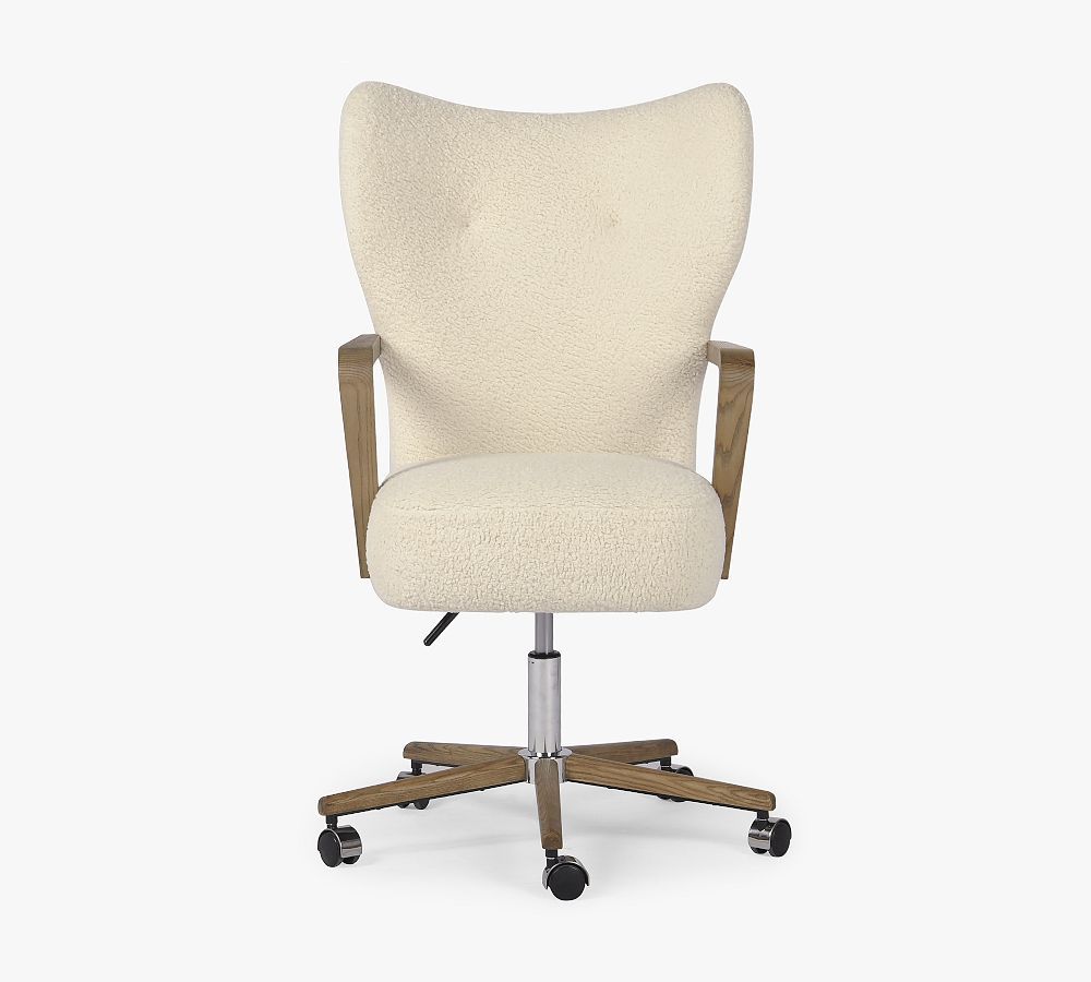 Jones Upholstered Swivel Desk Chair | Pottery Barn (US)