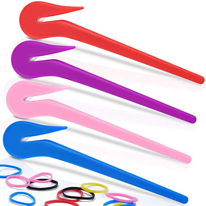 Elastic Hair Bands Remover, TsMADDTs 4pcs Pony Pick For Cutting Pony Rubber Hair Ties Pain Free P... | Amazon (US)
