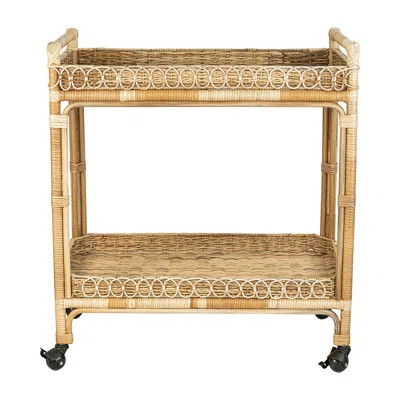 Provence Rattan Bar Cart - Whitewash/Light Brown | Wayfair North America