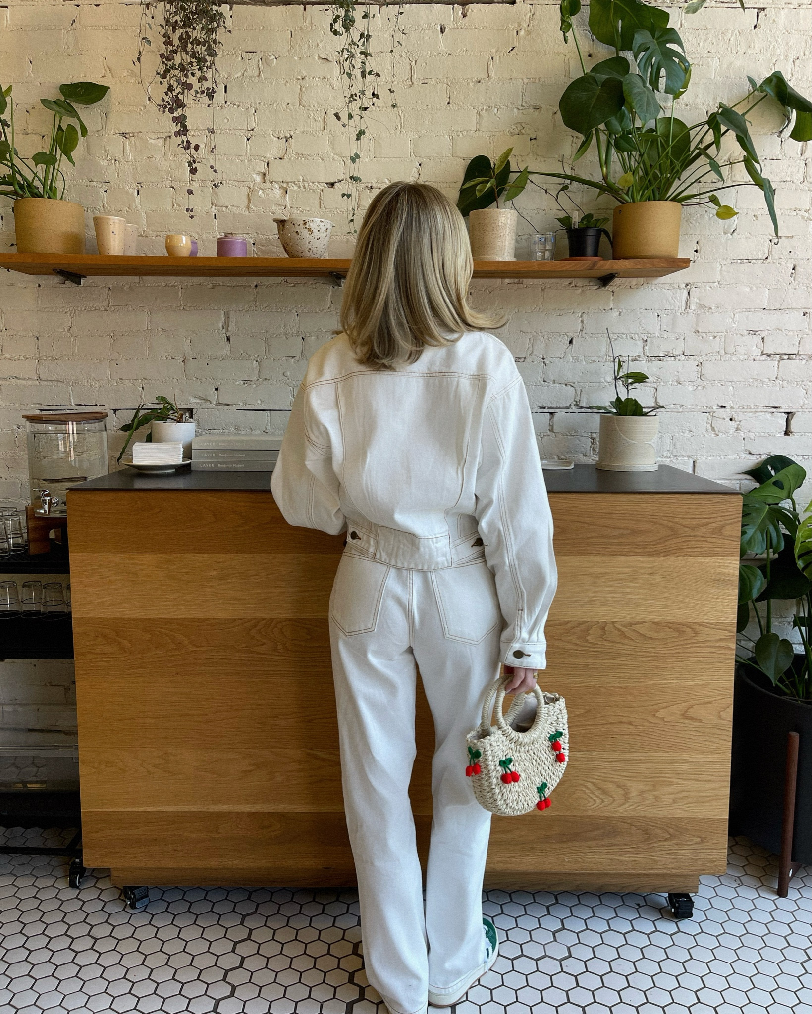 perfect denim on denim all white outfit, styled with my cherry bag that I’m loving for summer! 

#LTKFindsUnder100 #LTKSeasonal #LTKItBag