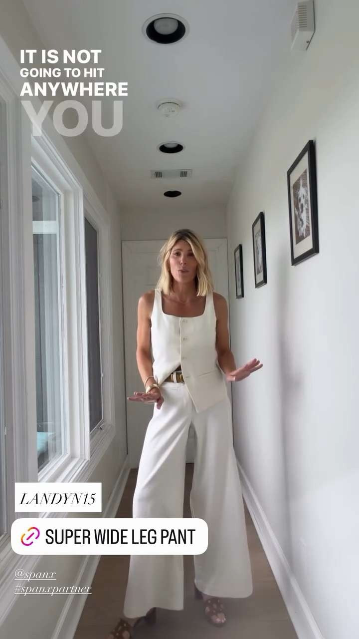 Love these ivory cotton linen wide leg pants with the matching button-down vest! 🤍 Such a chic look for a summer dinner or an easy workwear outfit. It feels polished but still lightweight and effortless for summer. Don’t forget to use code LANDYN15 for 15% off! 

 #LTKgrwm #LTKootd #LTKSeasonal