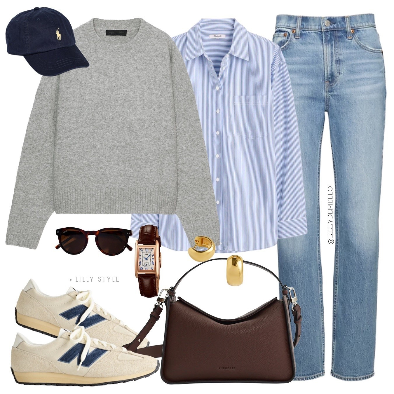 Laid back chic outfit you can't go wrong with.  
I love these polo hats - have a couple of colors and they're my go-to.   

 