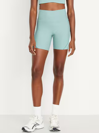 High-Waisted PowerSoft Biker Shorts -- 6-inch inseam | Old Navy (US)