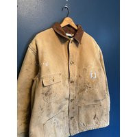 Vintage 1980's Carhartt Blanket Lined Chore Coat Size Large | Etsy (US)