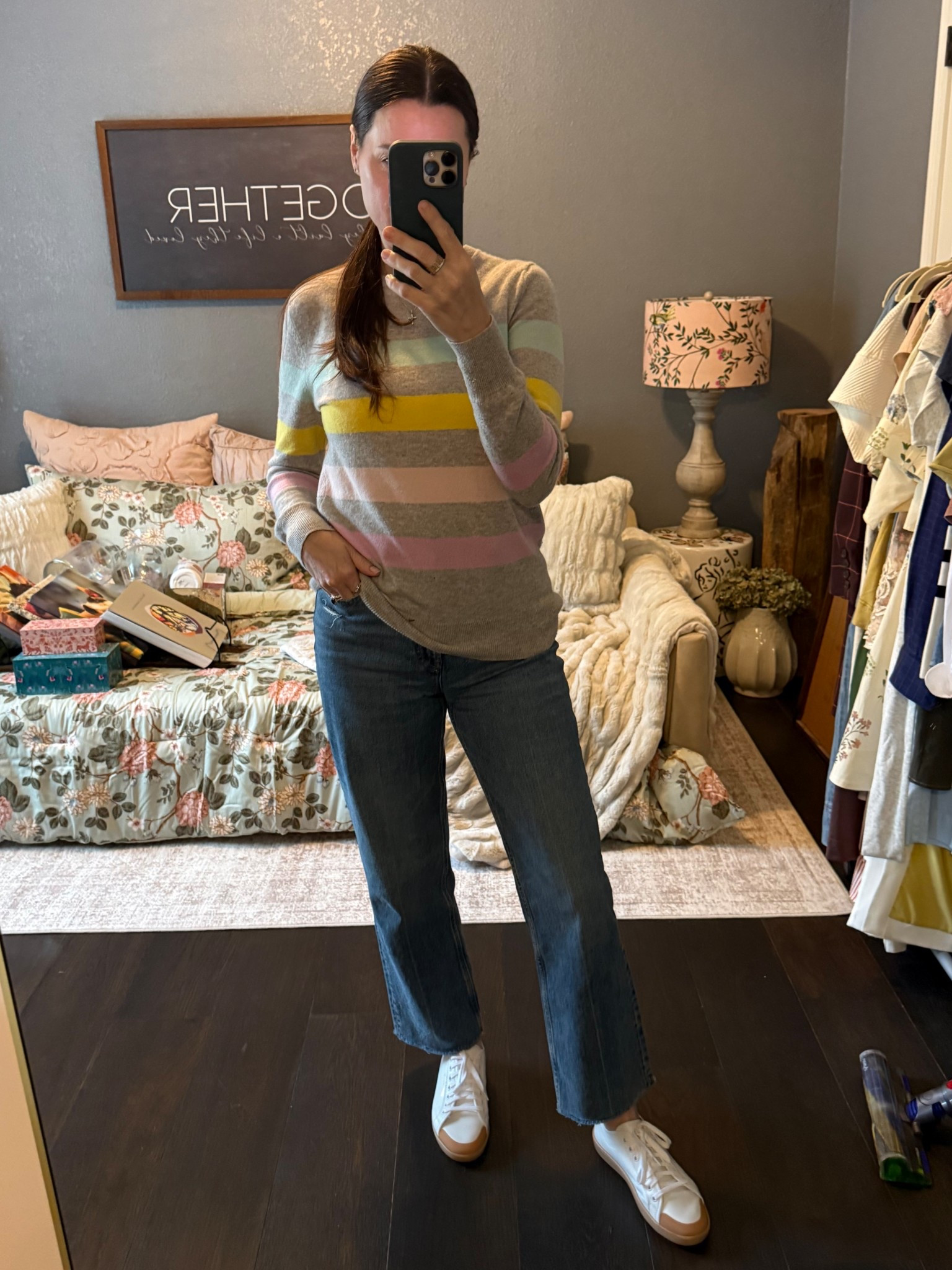 There is just something about a clean white gum sole sneaker that makes you feel pulled together, even in the chaos of home renovations 🤪💕

#LTKShoeCrush #LTKStyleTip