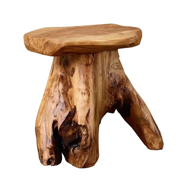 Greenage Cedar Roots Naturally Shaped Mushroom Stool Side Table Stand - On Sale - Overstock - 317... | Bed Bath & Beyond