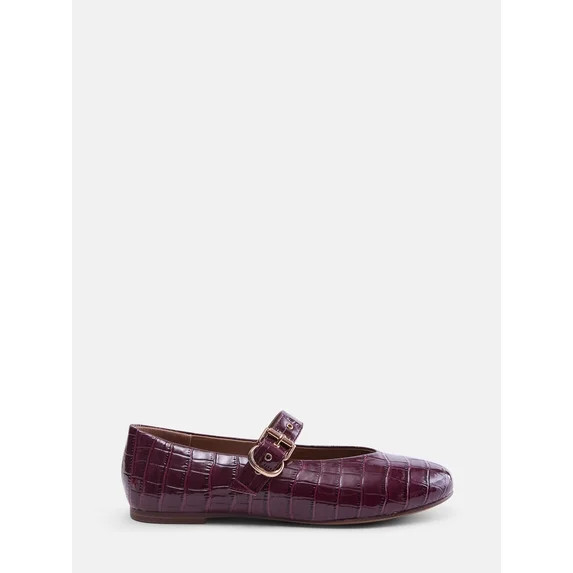 Free Assembly Women's Croco Mary Jane Flats | Walmart (US)