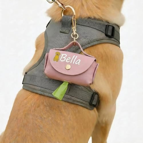 Custom Dog Name Poop Bag Holder for Leash, Large Opening Easy Pull Out Dog Waste Bag Dispenser wi... | Amazon (US)