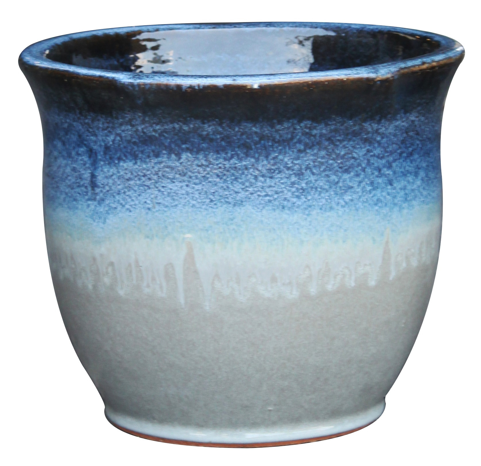 allen + roth Round 9.8-in W x 10-in H x 9.8-in D Multiple colors/finishes Ceramic Outdoor Planter | 6902-M-EG | Lowe's