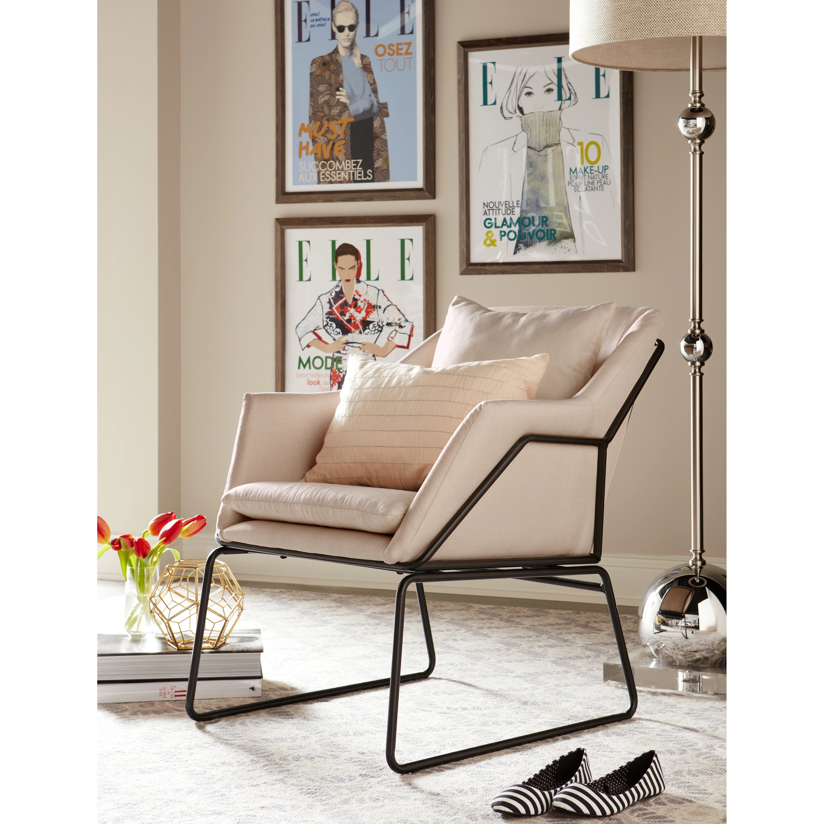 Elle Decor Odile Accent Chair, Plush Back Cushion | Bed Bath & Beyond
