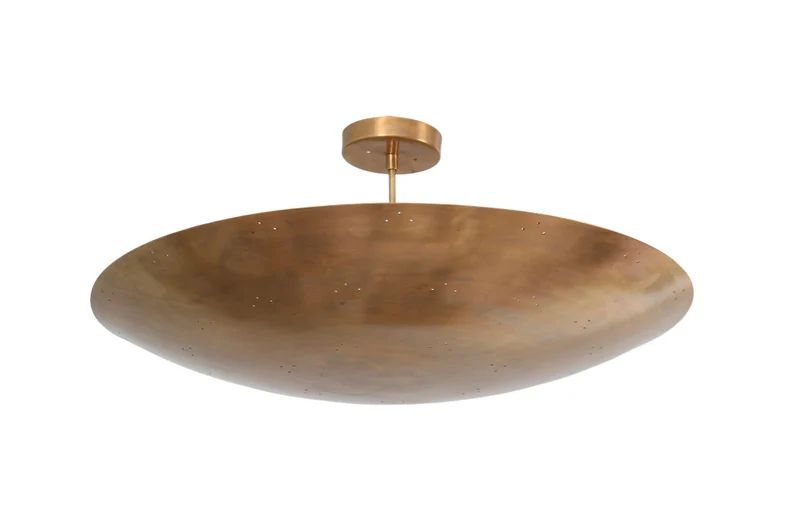 6 Light Elegant Ceiling Flushmount perforated light Pendant Mid Century Modern Raw Brass Sputnik ... | Etsy (US)
