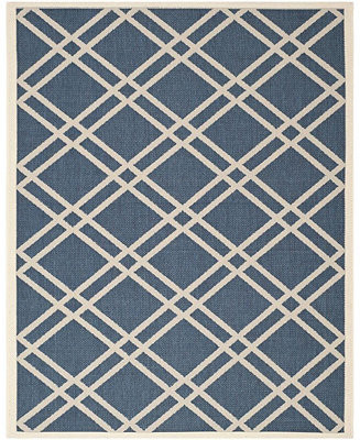 Safavieh Courtyard CY6923 Navy and Beige 8' x 11' Sisal Weave Outdoor Area Rug - Macy's | Macy's