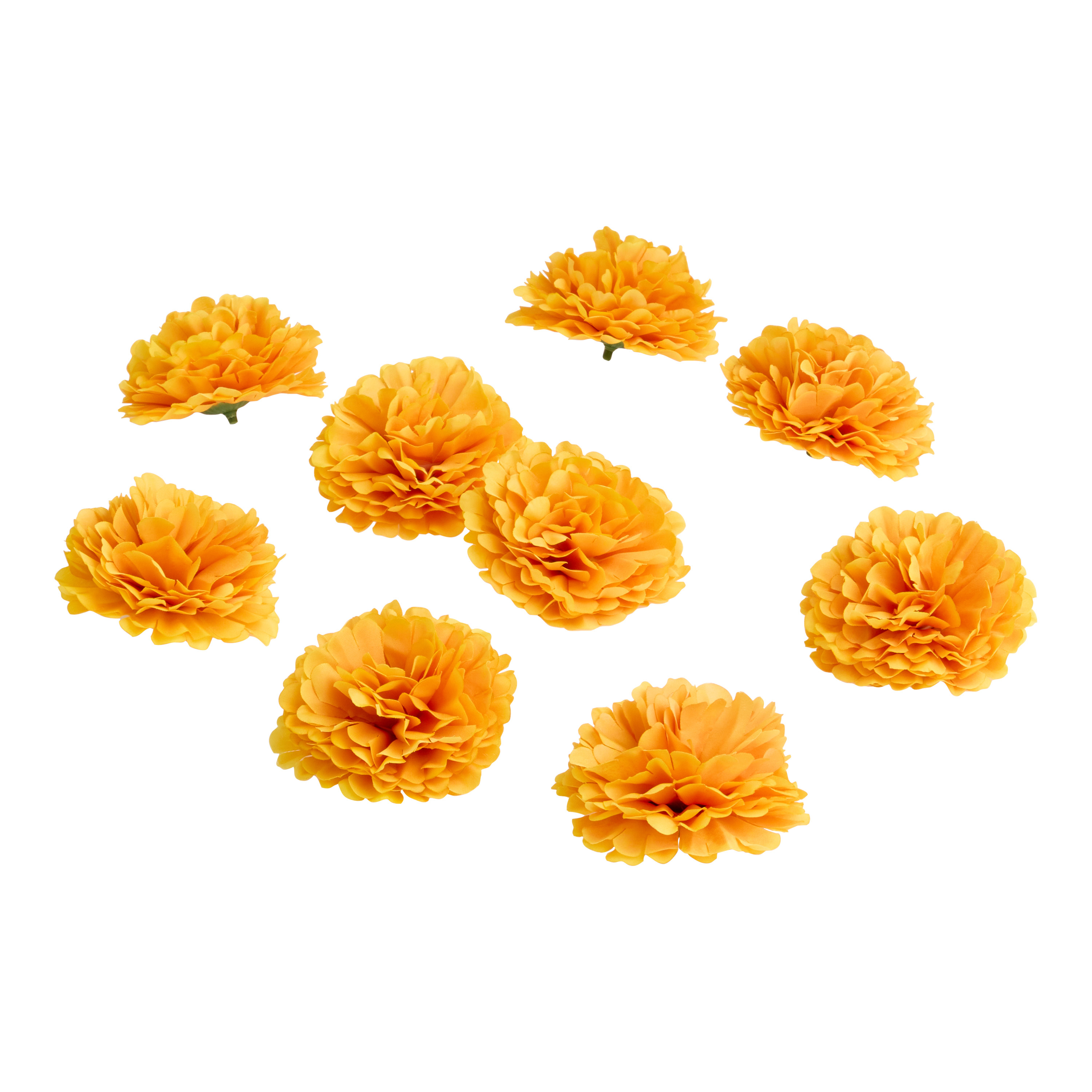 Orange Faux Marigold Flower Heads 9 Pack | World Market