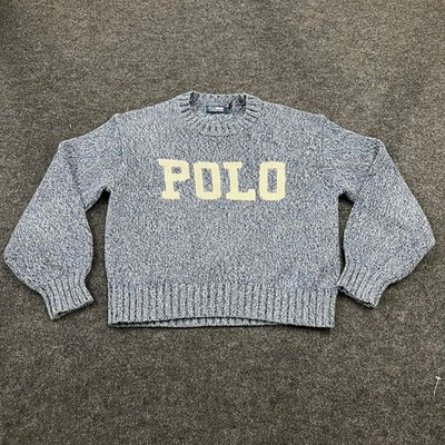 POLO RALPH LAUREN Logo Pullover Sweater Women's Size S Blue | eBay US