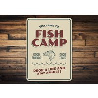 Fish Camping Sign, Decor, Fishing Lover Gift Camp Room Metal Fisherman Quality | Etsy (US)