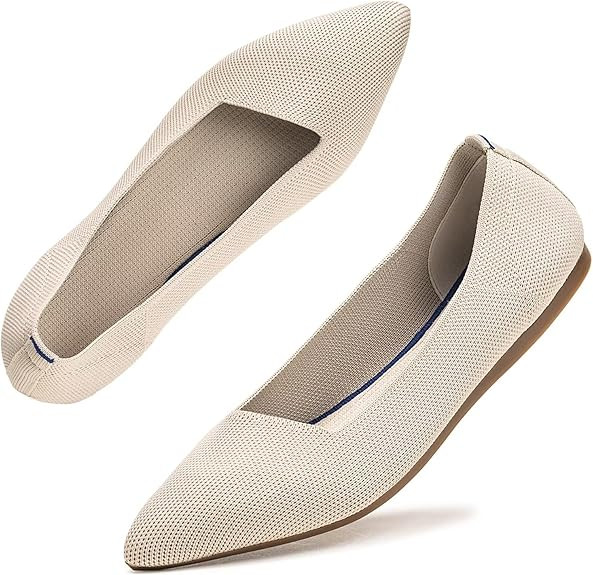Frank Mully Womens Pointed Toe Flats Knit Dress Shoes Comfort Women Shoes Slip On Shoes for Woman... | Amazon (US)