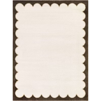 Balta Rugs 7'10"x10' Scalloped Brown Border Area Rug Cream | Target