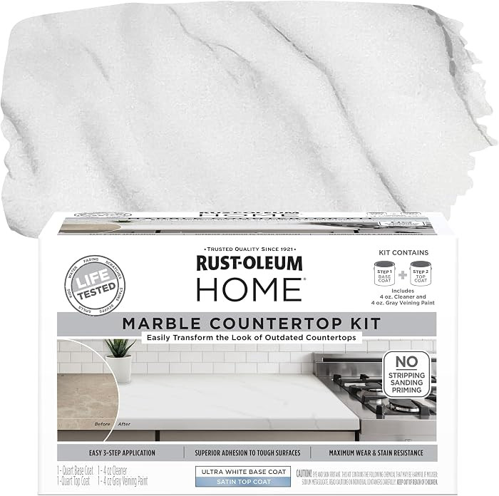 Rust-Oleum 384964 Home Marble Countertop Coating Kit, 72 fl oz, White | Amazon (US)