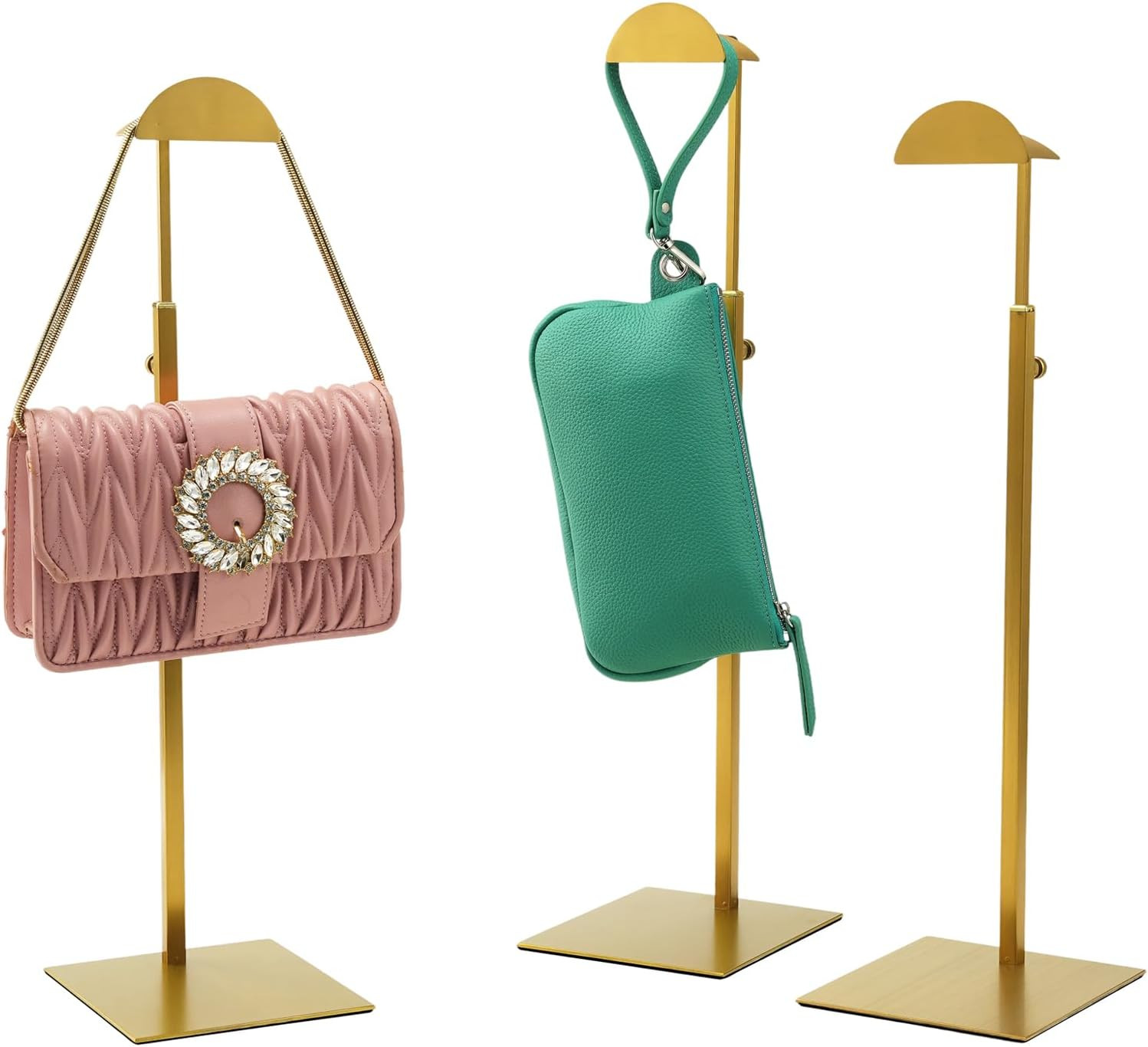 Purse Display Stand, 3 Pack Purse Rack Stainless Steel Anti-fingerprints Purse Holder Gold Hangin... | Amazon (US)