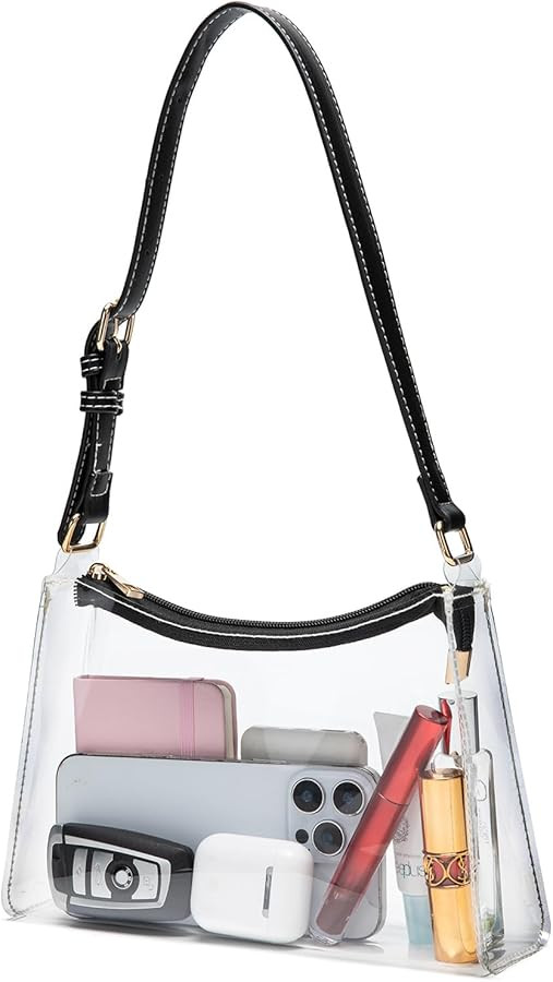 Clear Bag for Stadium Events - Adjustable Strap Clear Shoulder Bag for Concerts & Sports, Game Da... | Amazon (US)