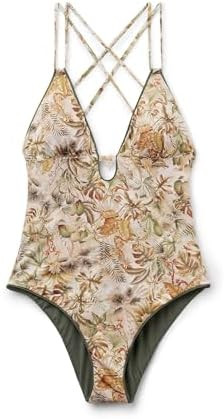 CALZEDONIA Woman's Tropical Foliage One Piece Swimsuit in Beige, Size S at Amazon Women’s Cloth... | Amazon (US)