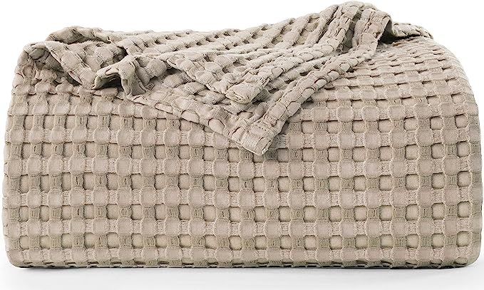 Utopia Bedding Cotton Waffle Blanket 300 GSM (Khaki - 90x90 Inches) Soft Lightweight Breathable B... | Amazon (US)