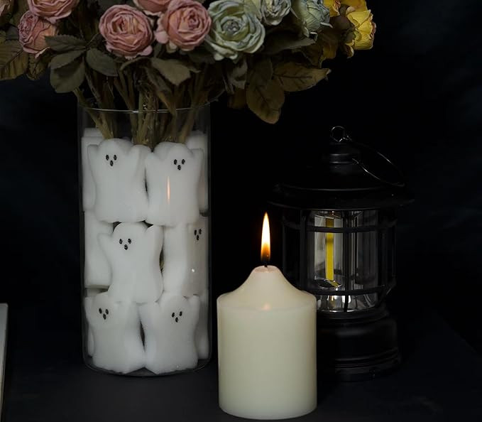 48 Pcs Halloween Ghost vase Filler Halloween Sensory Bin Filler Ghost Ornaments Mini Foam Scatter... | Amazon (US)