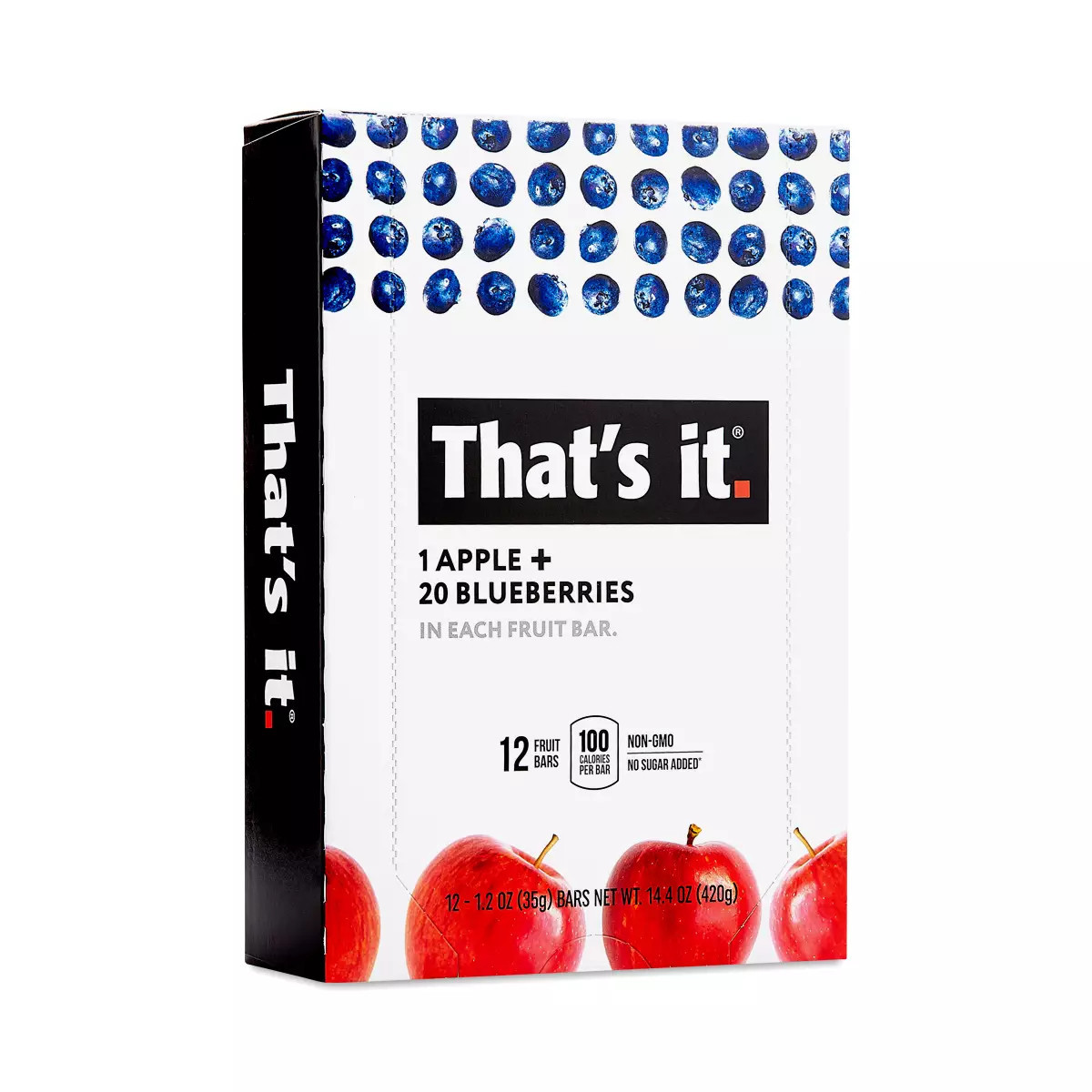 That's It Fruit Bars, Apple and Blueberry 12 bars (1.2 oz each) | Thrive Market